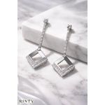 product_image_name-Generic-حلق فضي طويل بتصميم هندسي مربع مفرغ ولمسة لامعة أنيقة-2