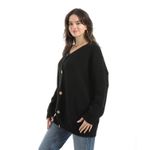 product_image_name-Andora-بولوفر محبوك بأكمام طويلة بنقشة ذاتية - أسود-2