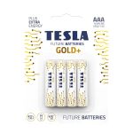 Tesla بطاريات AAA قلوية ذهبية - عبوة من 4