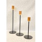 Triple candlestick set (black and gold