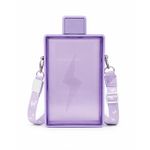 Generic 450ml Flat Water Bottle with Adjustable Shoulder Strap – Portable Rectangular Design