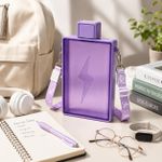 Generic 450ml Flat Water Bottle with Adjustable Shoulder Strap – Portable Rectangular Design - image 6