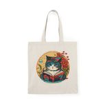 product_image_name-Generic-توتي باج - شنطة قماش دك ثقيل Cat Reading a Book Tote Bag-1