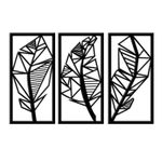 product_image_name-Generic-ورق حائط شكل هندسي 3 ألواح خشب 80x120 لون اسود-2