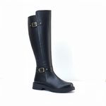 product_image_name-Life Stylish-Long Boot Mid Heels Leather Stylish LB-41 - Black-4