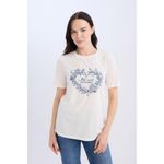 product_image_name-Defacto-Woman Bike Neck Regular Fit Short Sleeve T-Shirt - Ecru-1