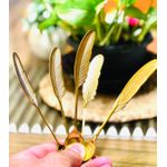 product_image_name-Generic-Small gold stainless steel cutlery set For tea and desserts 18/8 stainless steel Feather-shaped Set of 6 cutlery-1