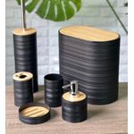 product_image_name-Generic-Bathroom Set - 6 Pcs - Black-1
