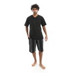 product_image_name-Red Circle-طقم بيجامة بَحري مُقلَّم شورت - أسود-1