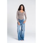 OUTDATED Cotton Wide Neck Long Sleeve - Cafe - image 2