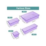 Set of 25 purple plastic drawer organizers, multi-size, organize drawers in bathroom, makeup, jewelry, kitchen and office.
