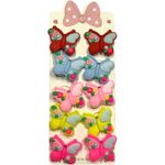 توك شعرمجموعة من 10 قطع مشابك شعر وأربطة للأطفال والبنات وإكسسوارات شعر لطيفة للأطفال - متعدد الألوان