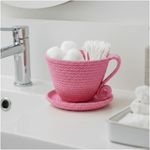 product_image_name-Generic-MZ Luxury Handmade Rope Tea Bag Holder with Saucer – Eco-Friendly Premium Tea Organizer Cup for Kitchen & Coffee Station, Pink-5