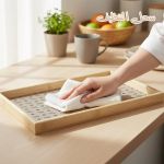 product_image_name-Generic-صواني تقديم مستطيلة من البامبو بقاعدة جلدية للشاي والقهوة والوجبات الخفيفة والإفطار، خفيفة الوزن ومتينة للمنزل والمطبخ وغرفة المعيشة والمناسبات، 3 قطع، بيج-5