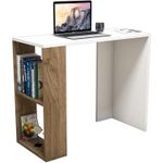 product_image_name-Generic-Studying Desk in White, Compact Computer Desk for SmalLSpaces, L90 x W40 cm Work from Home Table, Minimalist Writing Desk for Bedroom or Office, Sleek Design-4
