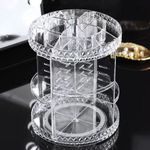 product_image_name-General-360 Rotating Makeup Organizer, Adjustable Cosmetic Storage Display Case , Large Capacity Cosmetic Shelf, Acrylic Transparent-8