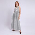 product_image_name-Kady-فستان طويل مزخرف بخطوط مع ظهر مكشوف - متعدد الألوان (أبيض وأسود) - كادي-4