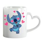 كوب بمقبض على شكل قلب ليلو وستيتش - كوب قهوة/شاي مطبوع على الجانبين ARE1881020