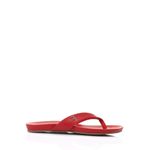 Dejavu Plain Basic Leather Slipper With Side Logo - Red - image 2