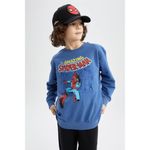 product_image_name-Defacto-Boy Crew Neck Relax Fit Sweat Shirt - Blue-1