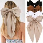 product_image_name-Generic-4Pieces Big Bow Hair Clips Long Tail Hair Clips Soft Silk Satin Long Tail Hairpins Metal French-1