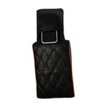 product_image_name-Generic-مخدع سيارة مريح مع جيب لحمل الهاتف – جلد صناعي أسود بخياطة ماسية-3