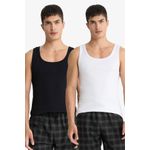 product_image_name-Defacto-تانك توب مضلع سليم فيت قطن - قطعتين-1