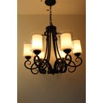 product_image_name-Generic-ثريا حديثة ب6 مصابيح مع ظل زجاجي مزدوج باللون الأسود-1