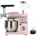 product_image_name-Rafal-عجان متعدد الوظائف 4 في 1 (عجان ستاند-مفرمة لحم-خلاط-مطحنة)/جولد روز-1