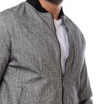 product_image_name-Andora-Linen Self Patterned Jacket - Grey-4