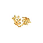 product_image_name-Generic-خاتم ذهبي مفتوح بتصميم "أوراق الشجر" الأنيق - قابل للتعديل.-1