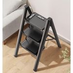 product_image_name-Generic-سلم ثلاثي الدرجات مصنوع من الألمنيوم المتين والخفيف، مع دواسات واسعة وقاعدة مانعة للانزلاق، متعدد الاستخدامات، قابلة للطي وموفر للمساحة (أسود)-6