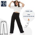 Trendy Girls' Wide-Leg Jeans (Code: 195) – Style Meets Comfort