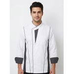 100% Cotton Chef Jacket (White & Grey)