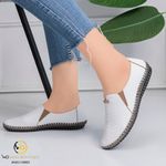 حـذاء خفيف طبـي جلد 100% -ابيض