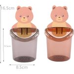 product_image_name-Generic-إكسسوارات الحمام - حامل تخزين للحائط على شكل دب تيدي، منظم فرشاة أسنان وأكواب بدون ثقوب لمساحة حمام أنيقة ومرتبة (3 قطع من اللون الموضح)-3