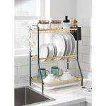 product_image_name-Generic-3-Tier Metal Dish Drying Rack â€“ Kitchen Plate Organizer with Cup Holder, Utensil Tray, and Drip Tray â€“ Rust-Resistant, Sturdy, and Elegant Multi-Level Countertop Storage Solution for Plates, Cups, Bowls, Jars, Spoons, and Knives-2