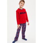 Defacto Homewear Knitted Pyjamas - Red