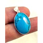 product_image_name-Generic-Rare elegant BLUE TURQUOISE Gemstone Silver Pendant-1