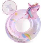 Generic Children's round unicorn swimming float, multi-colored, 70 cm - image 2