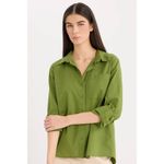 product_image_name-Defacto-Woman Shirt Neck Regular Fit Long Sleeve Shirt - Green-4