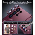 product_image_name-Generic-جراب مغناطيسي رفيع مطفي لموبايل سامسونج جالاكسي S25 الترا متوافق مع ماج سيف مضاد للصدمات مع واقي عدسة كاميرا مدمج (قابل للإزالة)، لون أحمر غامق-2