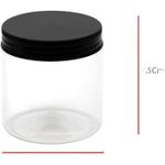 product_image_name-Generic-Clear White Plastic Jar - 8 Pieces, 250ml, Round, 7 Inch Diameter, Black Lid, Plastic Medicine, Empty Refill, Storage Jar-3