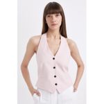 Defacto V Neck Buttoned Basic Blazer Vest