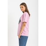 product_image_name-Esla-Short Sleeves Urban Rocker Eagle Print Tee - Pink-4