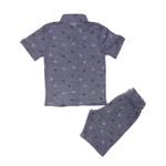 product_image_name-Generic-طقم أولاد بأكمام قصيرة بتصميم ذاتي وياقة ماندارين باللون الأزرق الداكن-3