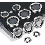 واقي عدسة الكاميرا لهاتف Samsung Galaxy S23 Ultra، حلقة من سبيكة الألمنيوم وحامي زجاج مقوى للعدسة مقاوم للخدش وغطاء كاميرا زخرفي يناسب لهاتف Samsung Galaxy S23 Ultra اللون الفضي الماسي