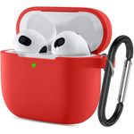 product_image_name-Generic-غطاء حماية سيليكوني لسماعات AirPods 3 من تين تك، مزود بسلسلة مفاتيح، متوافق مع سماعات Apple AirPods من الجيل الثالث 2021 للنساء والفتيات، مع مؤشر LED أمامي مرئي (أحمر).-1