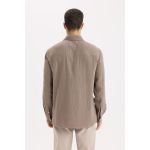 product_image_name-Defacto-Man Polo Neck Regular Fit Long Sleeve Shirt - Lt.Brown-2