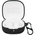 جراب لـ Redmi Buds 6 Play، غطاء سيليكوني واق مع ميدالية كارابينر، مضاد للفقدان (أسود)، مناسب للرياضة، السفر، والاستخدام اليومي